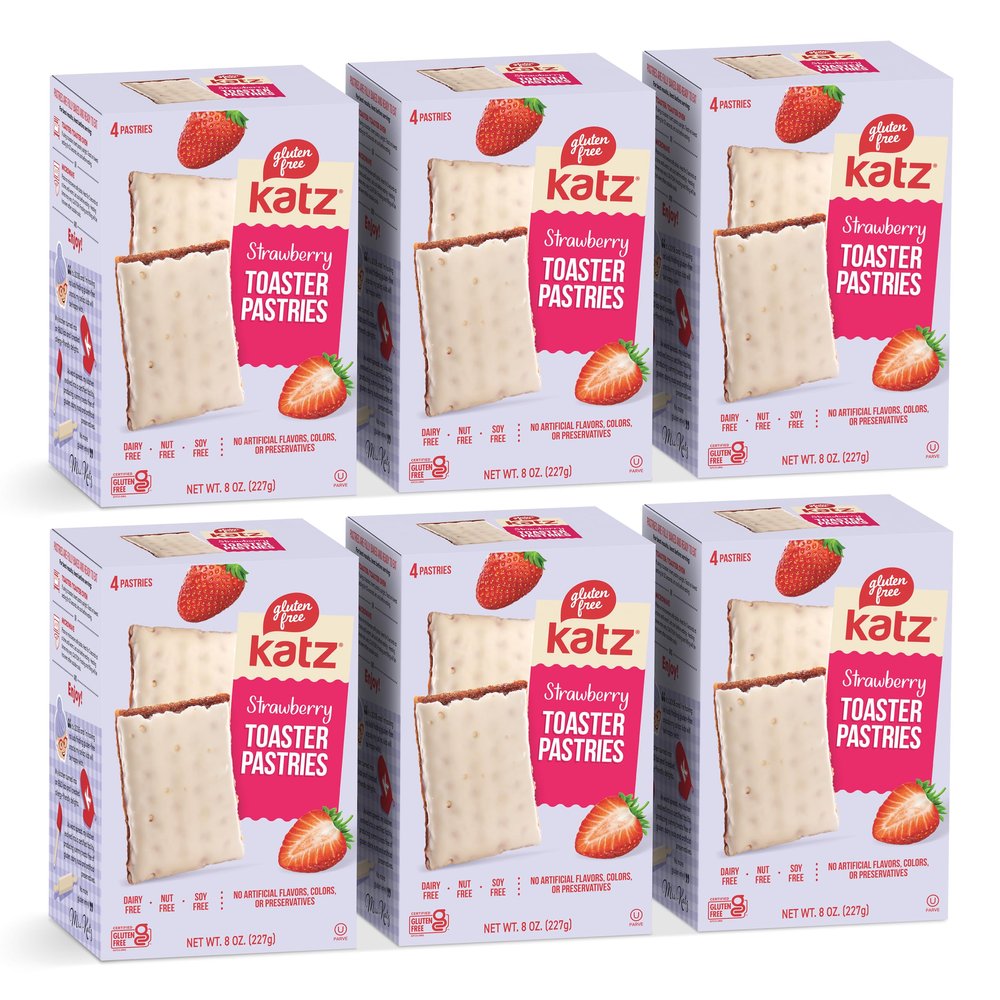 Katz Gluten Free Toaster Pastries. Strawberry. Easy Breakfast Food Or Anytime Healthy Snacks For Adults & Kids. Gluten Free. Dairy Free, Nut Free, Peanut Free, Soy Free, 8 OZ (Pack Of 6)