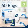 Reli. SuperFit Code G (60 Count) | Compatible with Simplehuman Code G | Dispenser Pack Custom Fit Liners | Drawstring Trash Bags | 30 Liter / 8 Gallon | White view 2