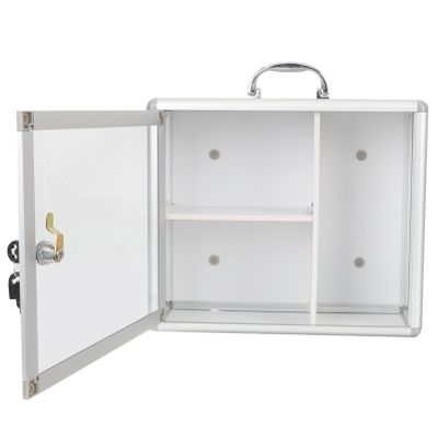 Zerodeko Box Portable Storage Box First Aid Wall Cabinet Wall Hanging Locking Cabinet Locking Storage Handled Case First Aid Case Multitools Showcase Travel with Lock Aluminum Alloy