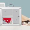 Zerodeko Box Portable Storage Box First Aid Wall Cabinet Wall Hanging Locking Cabinet Locking Storage Handled Case First Aid Case Multitools Showcase Travel with Lock Aluminum Alloy view 2