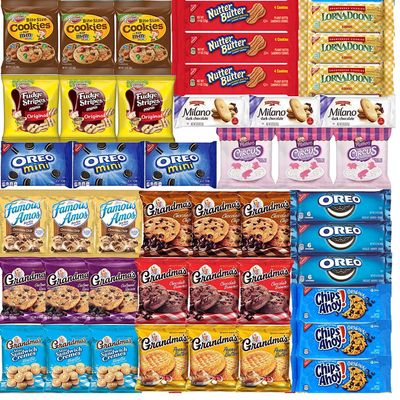 Top assortment Cookies Individually Wrapped Variety Pack - Cookies Bulk Assortment Top Package Sampler (45 Count)