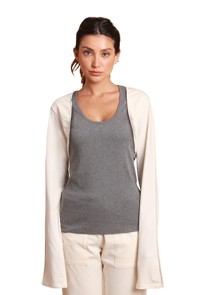 Cottonique Allergy-Free Organic Cotton Bolero Shrug for Eczema, Psoriasis, and Contact Dermatitis (as1, Alpha, xx_l, Regular, Regular, Natural)