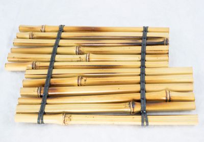 Japanese Genuine Bamboo Slab YAKI KADAI for Vase, Status, Ikebana & Bonsai 9.5" -qln