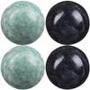 Healifty Baoding Balls Pack of 4-1.4 inch Chinese Balls for Hand, No Chime Chinese Health Exercise Massage Balls (Green,Black) view 1