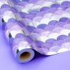 MAYPLUSS Purple Birthday Wrapping Paper Roll, Mermaid Wrapping Paper, Reversible Glitter Mermaid Scale Purple Gift Wrap with Metallic Foil for Girl Birthday Christmas Baby Shower (17 Inch X 33 Feet) view 1