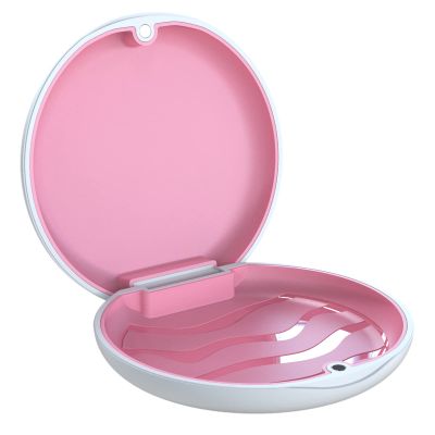 ARGOMAX Aligner Holder, Retainer Case Compatible with Invisalign, Silicone Inner Support Protection, Magnet Closure Braces Box, 1 Piece Orthodontic Box (White Case + Rose Red Silicone).