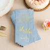 Crisky Dusty Blue Wedding Napkins Mr & Mrs Dinner Napkins Replace Thank You Card Disposable Decorative Towels for Wedding Shower Banquet Rehearsal Dinner Decorations, 100 Pcs, 3-ply, 12"x16" view 4