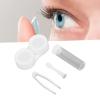 Travel Contact Lens Case, Plastic Material Lightweight Waterproof Portable Contact Lens Box Kit with Wearing Stick for Woman for Outdoor (White) view 3