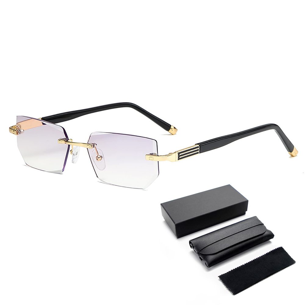 OVNMFH 2023 New Sapphire High Hardness Anti-Blue Progressive Far and Near Dual-Use Reading Glasses (Gold, +3.5)