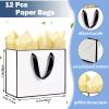 SHIPKEY White Gift Bags with Tissue Paper, 12 Pack Large White Paper Bags 12.5x4.5x11'' with Handles, Elegant Reusable Gift Bags for Wedding, Birthday, Party Wrapping view 2