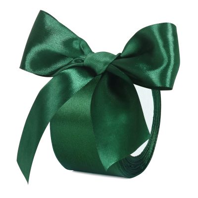 Green Satin Ribbon, 24 Yards 2 inch Wide Silky Gift Ribbon for Bow Making, Christmas Gift Wrapping, Box Packaging, Crafting, Christmas Tree Decorations
