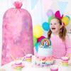 2 Pcs 70 Inches Jumbo Gift Bag Large Tie Dye Oversized Plastic Gift Bags Extra Large Present Bag with Ropes for Birthday Party Baby Shower Favors view 3