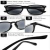 VEVESMUNDO Sun Reading Glasses Rectangle UV Protection Reading Sunglasses with readers view 4