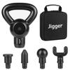 Jigger Percussion Massage Gun - Ultra-Quiet, Lightweight and Powerful Deep Tissue Massager with 4-Speed Settings, Handheld Massage Gun with 4 Attachments view 2