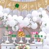 12Pcs St Patrick's Day Cupcake Toppers, Glitter Four Leaf Clover Cupcake Picks, Shamrock Cupcake Toppers, Lucky One Birthday Decorations Wedding Party Cake Decorations view 3