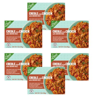 Miss Olive's Creole Style Chicken with Brown Rice, Shelf Stable, Low-Sodium Ready Meal (Pack of 6)