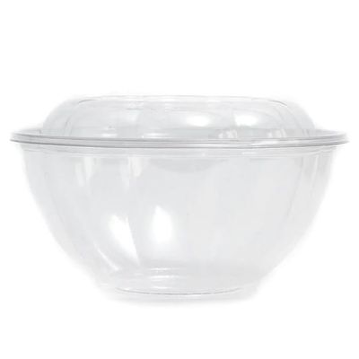 VeZee 32oz Disposable Rose/Salad Bowls with Dome Lids - Clear Plastic Salad Containers - Leak Proof : Perfect For Salad, Meal Prep and Fruits : Set of 450