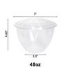 VeZee 48oz Disposable Rose/Salad Bowls with Dome Lids - Clear Plastic Salad Containers - Leak Proof : Perfect For Salad, Meal Prep and Fruits : Set of 150 view 2