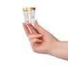 Fun Express 50 Pieces Premium Gold-Trim Lets Party Shot Glasses, Holds 2 oz, BPA Free Plastic, Wedding Party Supplies, Clear & Gold view 2