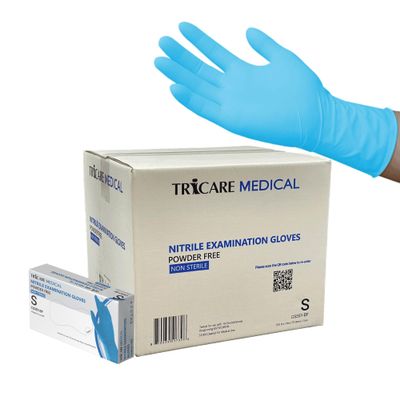 TRICARE MEDICAL Nitrile Exam Gloves, Chemo Drug Tested, 4.3 Mil, Blue, Case of 1000 (Medium)