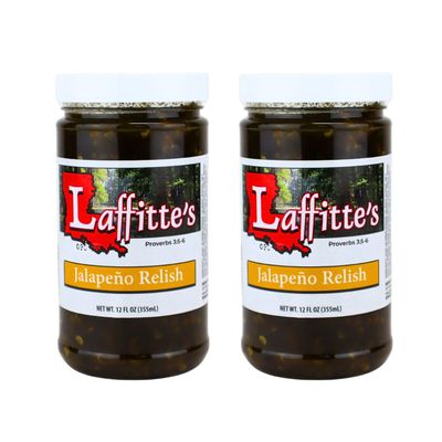Laffitte's Gourmet Candied Jalapeno Relish 12 Ounce (2 Pack) - Perfect On Your Burgers, Brats, Hot Dogs, and Sandwiches - Perfect Over Your Favorite Cheese and For Stuffing