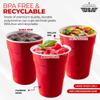 Supellectilem Red Plastic Disposable Cups - 18 Oz., 50 Ct. | Heavy Duty Large Party Cold Drink Plastic Cups Disposable view 3