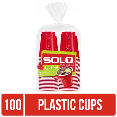SOLO Original Red 18oz Plastic Party Cups, 100ct
