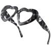 2Pack Vintage Heart-Shaped Crystal Bling Reading Glasses Women Rhinestone Eyewear Anti Blue Light Trendy Reader (2pcs-gray&beige, 1.5, multiplier_x) view 3