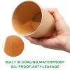 Irenare 100 Pcs 12 oz Ice Cream Paper Cups with Lids Disposable Dessert Bowls Hot Soup Containers Kraft Paper Food Containers for Valentine's Day Easter Cold and Hot Foods Sundae Yogurt(Brown,100 Pcs) view 4