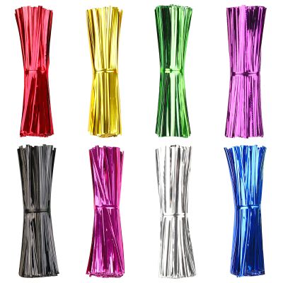 KIMOBER 4000Pcs Twist Ties,8 Color Plastic 4.7" Metallic Wire Ties for Cellophane Treat Bags,Bread Candy Bags,Party Gift Wrapping Bags