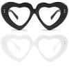 2Pack Vintage Heart-Shaped Crystal Bling Reading Glasses Women Rhinestone Eyewear Anti Blue Light Trendy Reader (2pcs-black&white, 3.5, multiplier_x) view 1