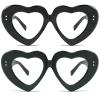 2Pack Vintage Heart-Shaped Crystal Bling Reading Glasses Women Rhinestone Eyewear Anti Blue Light Trendy Reader (2pcs-black&green, 1.25, multiplier_x) view 1