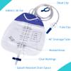 10 Pack Urinary Drainage Bag with Anti-Reflux Chamber - 1500mL Urine Bags with 48" Tube Drainage, Clips and Hanging Hook, Urinary Bag with Splash-Resistant Drain Spout for Health Aids view 2