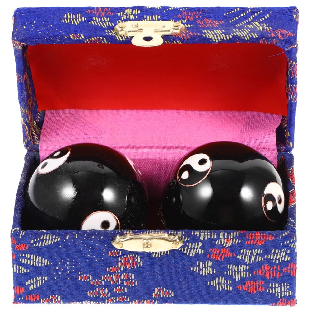 GLEAVI 2pcs Metal Massage Balls for Hand Therapy Exercise Baoding Balls Chime for Relief Random Color