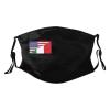 America Italy Friendship Flag Face Mask Washable Reusable Adults Breathable with 2 Filters Black view 1