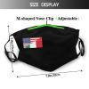 America Italy Friendship Flag Face Mask Washable Reusable Adults Breathable with 2 Filters Black view 4