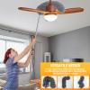 Microfiber Feather Duster, 7-Piece Set of Retractable Cleaning Dust Remover Combination for High Ceiling, Ceiling Fan, Spider Web (Gray) Gap Dust Remover view 2
