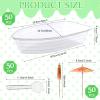 50 Set Disposable Banana Split Boats 12 oz with Plastic Sporks and Paper Umbrellas Clear Ice Cream Sundae Bowl Set for Parties, Concession Stands, Restaurants and Bakeries Serving Sauces Candy Salad view 2