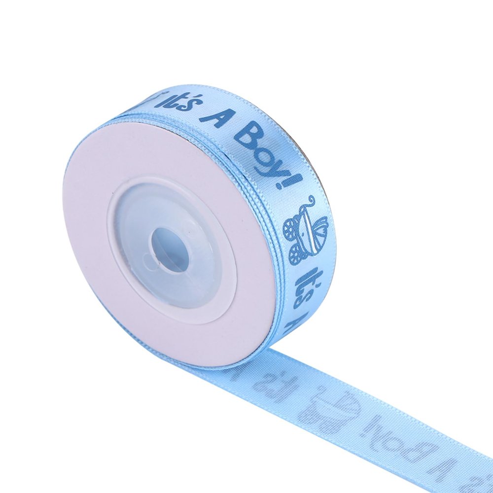 10 Yard Polyester Ribbon, 10 Yards/Roll IT is A BOY/Girl Satin Rolls Baby Shower Christening Party Favor Gift Ribbon Birthday Theme Gender Reveal Wrapping Ribbons