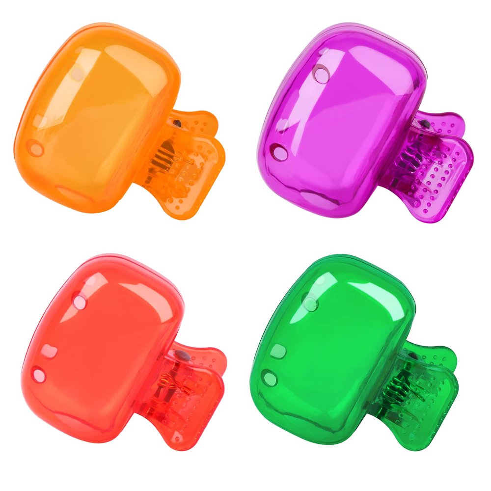 Eaezerav 4 Pack Toothbrush Covers Caps, Tooth Brush Protector Toothbrush Coverings Clips Portable Plastic Tooth Brush Head Case for Travel, Business, Camping, School, Home