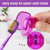 Eaezerav 4 Pack Toothbrush Covers Caps, Tooth Brush Protector Toothbrush Coverings Clips Portable Plastic Tooth Brush Head Case for Couples Valentine Gifts, Travel, Business, Camping, School, Home view 3