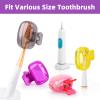 Eaezerav 4 Pack Toothbrush Covers Caps, Tooth Brush Protector Toothbrush Coverings Clips Portable Plastic Tooth Brush Head Case for Couples Valentine Gifts, Travel, Business, Camping, School, Home view 4