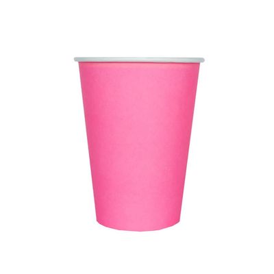 Jollity & Co Shade Paper Cups - 12-oz Party Cups in Flamingo Pink - Pack of 8 Disposable Paper Cups - Easy to Mix and Match - Paper Cups to Suit All Occasions and Birthday Decorations
