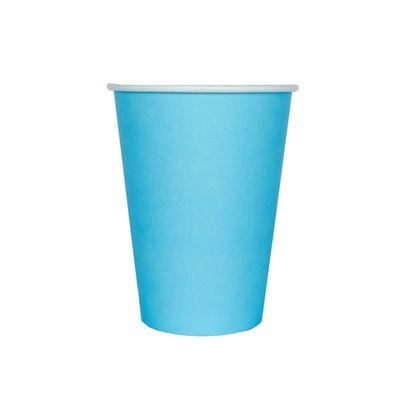 Jollity & Co Shade Paper Cups - 12-oz Party Cups in Cloud Light Blue - Pack of 8 Disposable Paper Cups - Easy to Mix and Match - Paper Cups to Suit All Occasions and Birthday Decorations