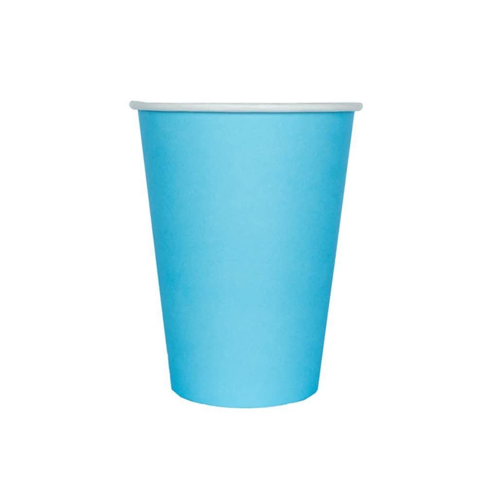 Jollity & Co Shade Paper Cups - 12-oz Party Cups in Cloud Light Blue - Pack of 8 Disposable Paper Cups - Easy to Mix and Match - Paper Cups to Suit All Occasions and Birthday Decorations