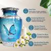 Malaika Memorials Blue Butterfly Urn for Ashes for Women/Men, Cremation Urns for Human Ashes Adult Female/Male, 200 Cubic Inch Capacity view 2