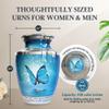 Malaika Memorials Blue Butterfly Urn for Ashes for Women/Men, Cremation Urns for Human Ashes Adult Female/Male, 200 Cubic Inch Capacity view 4