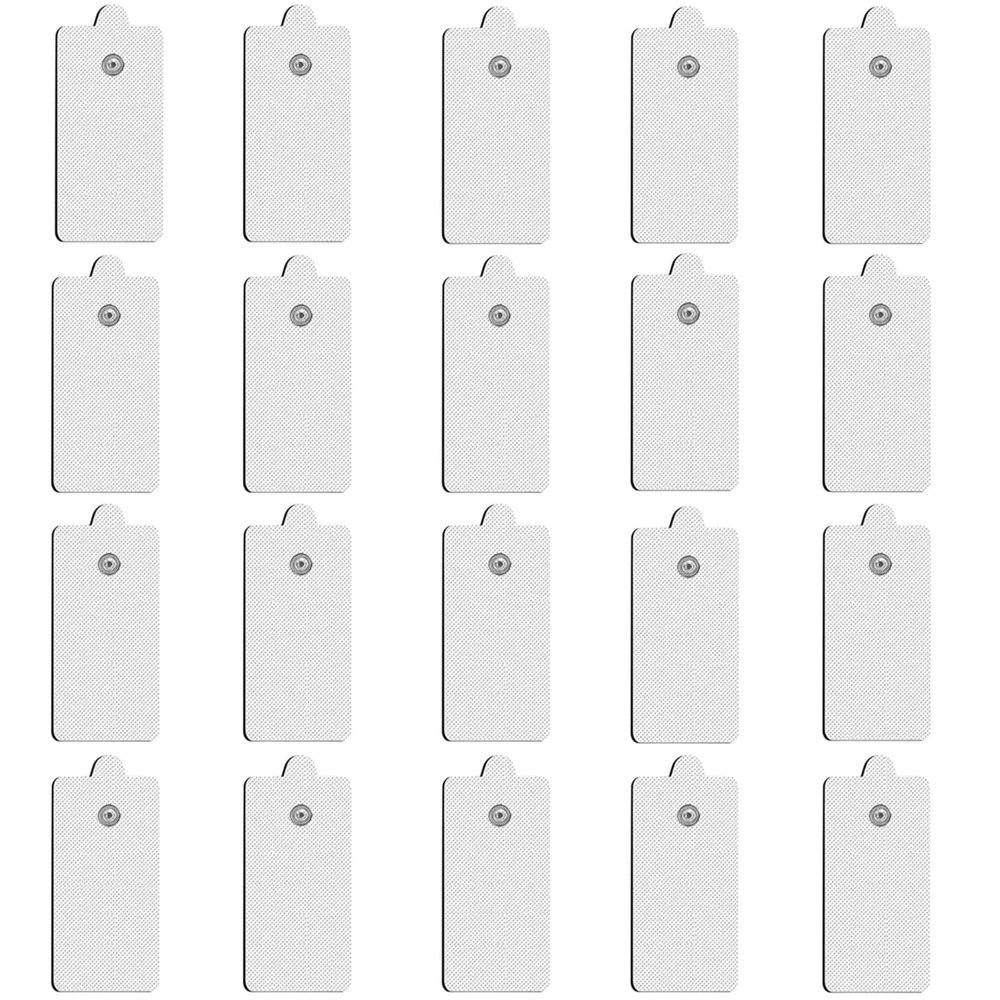 20 Pcs Large TENS Unit Electrode Pads Compatible with MEDVICE, NURSAL, Belifu, NueMedics TENS, VOVOU Upgraded Self-Adhesive Latex-Free 3.5mm Snap TENS Replacement Pads Patches Reuse More Than 50 Times