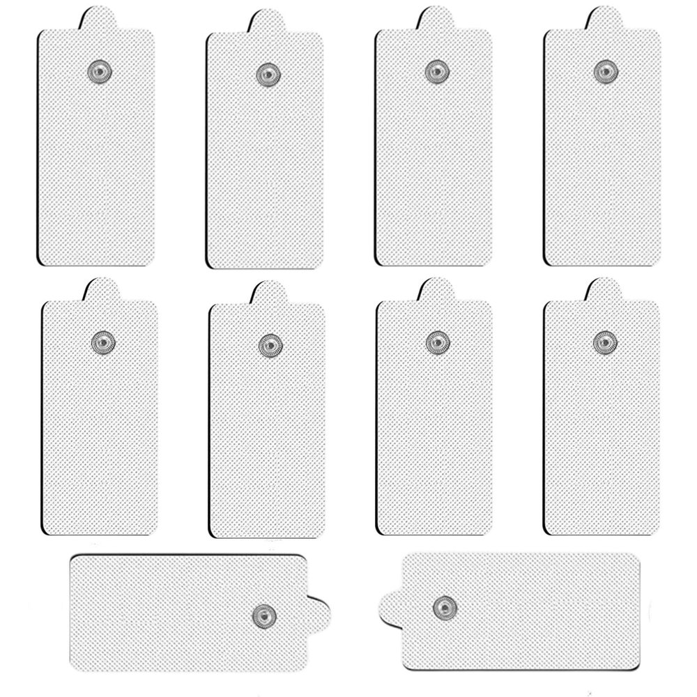 10 Pcs Stronger Large TENS Unit Pads Compatible with MEDVICE, NURSAL, Belifu, Brilnurse TENS Units, VOVOU 3.5mm Snap Latex-Free TENS Unit Replacement Pads Electrode Patches Reuse More Than 50 Times