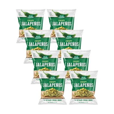 Fresh Gourmet Crispy Lightly Salted Jalapenos Low Carb |Crunchy Snack and Salad Topper 16 Ounce (Pack of 8)